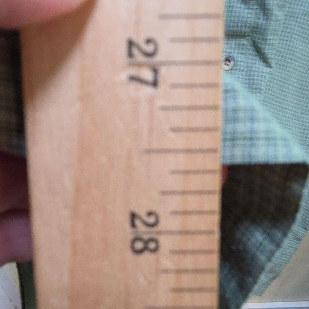 The North Face Shirt Mens‎ Large Green Check Short Sleeve Lined Button-Up Casual